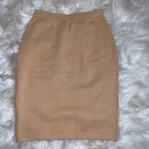ST JOHN || tan knit Santana pencil skirt size 2